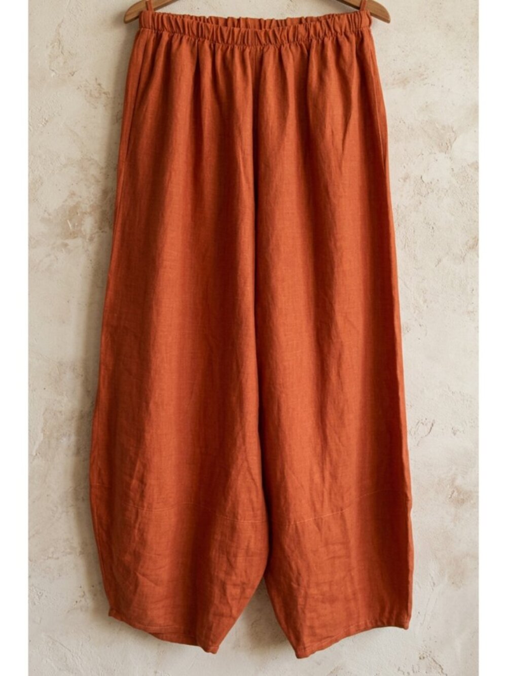 bryn Walker Wide-Leg Linen Lantern Pants in Orange